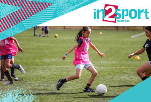 In2sport logo with girl playing soccer